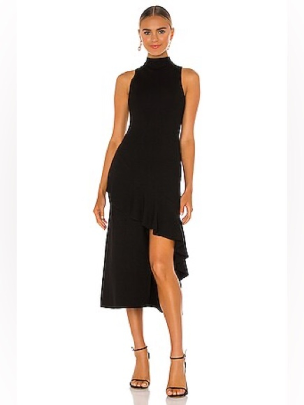 NWT Angelia Double Knit Ruffle
Dress in Black ALICE + OLIVIA